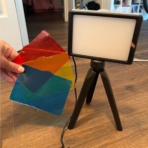 Black Tripod LED Light with Color Filters